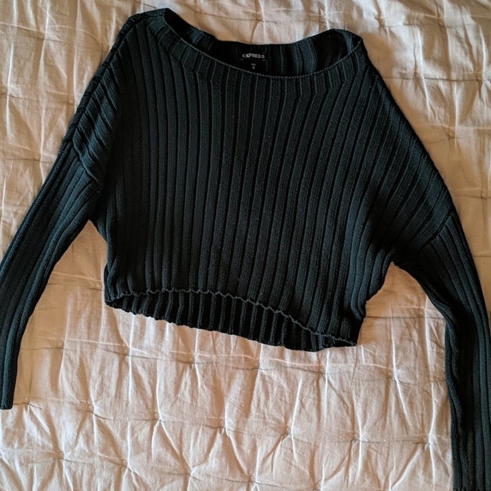 Express Crop Top Green Sweater M